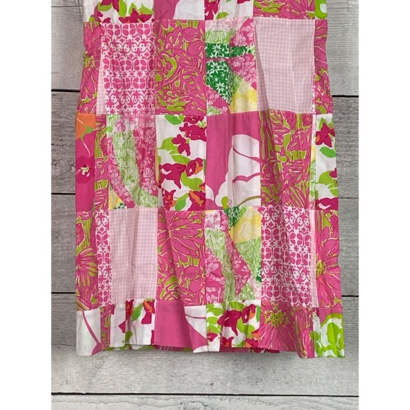 Vintage 70/80's Lilly Pulitzer Strapless Dress 0 Franco Patch Quilt… - Picture 9 of 11